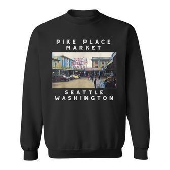 Seattle Pike Place Market Image Sweatshirt | Mazezy