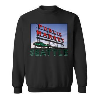 Seattle Pike Place Street Market Sweatshirt | Mazezy