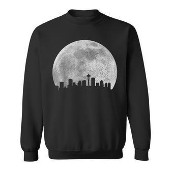 Seattle Washington Skyline Moon Pride Vintage Seattle Sweatshirt | Mazezy