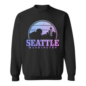 Seattle Washington Skyline Pride Vintage Emerald Sweatshirt | Mazezy