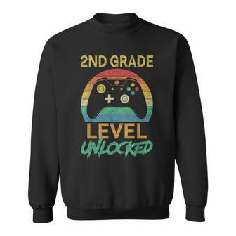 Second Grade Level Unlocked Gamer 1St Day Of School Boy Kids Sweatshirt | Mazezy