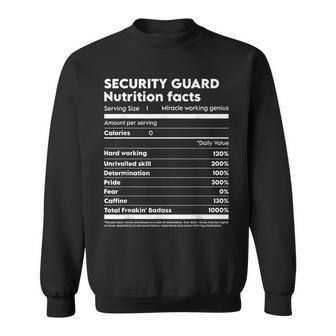 Security Guard Nutrition Facts Sweatshirt - Seseable