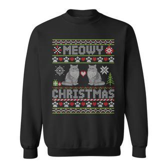 Selkirk Rex Cats Together Merry Meowy Christmas Day Sweater Sweatshirt | Mazezy