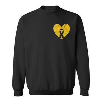 In September We Wear Gold Childhood Cancer Awareness Ribbon Sweatshirt - Seseable