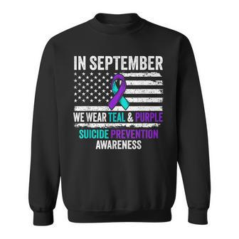 In September Wear Teal Purple Suicide Prevention Awareness Sweatshirt | Mazezy