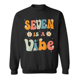 Seven Is A Vibe 7Th Birthday Party 7 Seven Year Old Kids Sweatshirt - Seseable