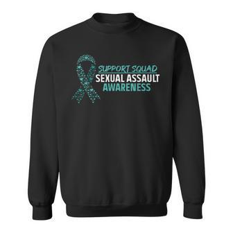 Sexual Awareness Assault Ribbon Support Teal April Sweatshirt | Mazezy