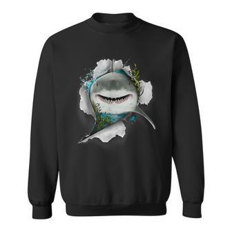 Shark Great White Shark Deep Sea Fishing Funny Shark Sweatshirt | Mazezy UK
