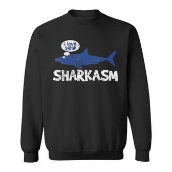 Shark Sharkasm Marine Biology Vintage Sweatshirt | Mazezy
