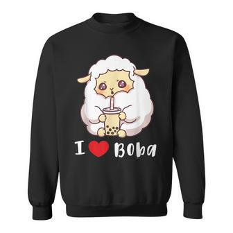 Sheep I Love Boba Bubble Milk Tea Funny Gift Cute T Gifts For Sheep Lovers Funny Gifts Sweatshirt | Mazezy