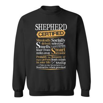 Shepherd Name Gift Certified Shepherd Sweatshirt - Seseable