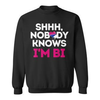 Shhh Nobody Knows Im Bi Bisexual Sweatshirt - Seseable