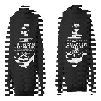 Ship Wheel Anchor El Capitan Boating Boat Captain Sweatshirt | Mazezy