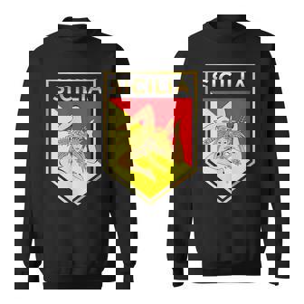 Sicilian Pride Crest And Shield Sicilian Flag Sweatshirt | Mazezy
