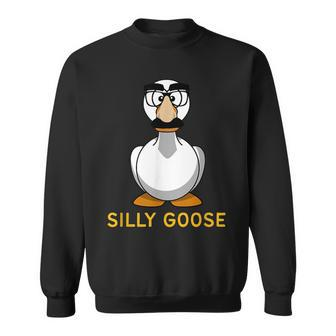 Silly Goose Groucho Glasses Goose On The Loose Silly Person Sweatshirt | Mazezy