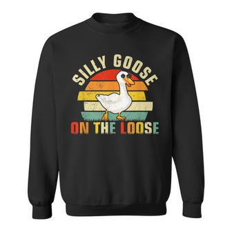 Silly Gooses On The Loose Vintage Cool Goose With Sunglass Sweatshirt | Mazezy