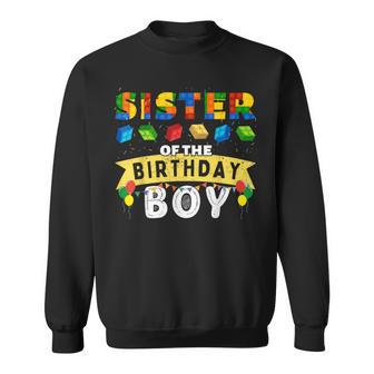 Sister Of The Birthday Boy Building Blocks Master Builder Sweatshirt - Thegiftio UK