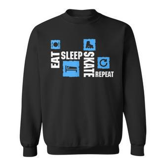 Skater Eat Sleep Skate Repeat Inline Skating Sweatshirt | Mazezy