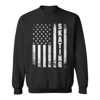 Skating American Flag Usa Skater Skate Roller Skating Usa Funny Gifts Sweatshirt | Mazezy