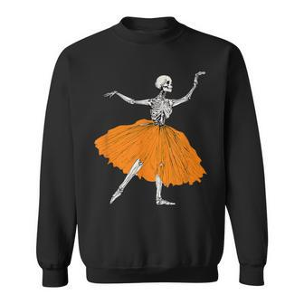 Skeleton Ballerina Dance Tutu Spooky Ballet Dancer Halloween Sweatshirt