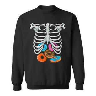 Skeleton Donuts Rib Cage Halloween Costume Cosplay Sweatshirt - Thegiftio UK