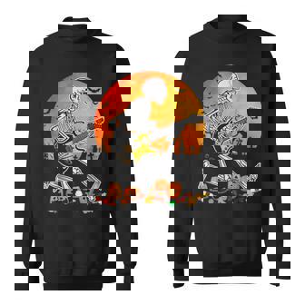 Skeleton Playing Bass Guitar Halloween Electric Acoustic Sweatshirt | Mazezy