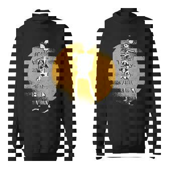 Skeleton Playing Saxophone Jazz Halloween Music Spooky Scary Halloween Sweatshirt | Mazezy