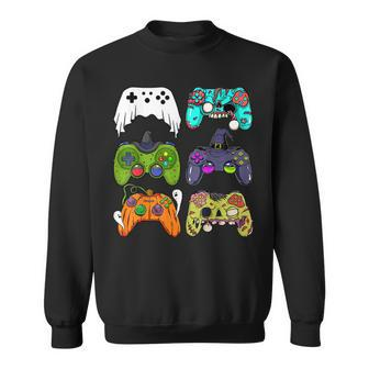 Skeleton Zombie Gaming Controllers Halloween For Gamer Boys Sweatshirt | Mazezy