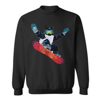 Ski Snowboard Goggles Skiing Snowboarding Cat Sweatshirt | Mazezy