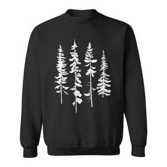 Skinny Pine Trees Pine Tree Graphic For Nature Lover Sweatshirt - Seseable