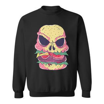 Skull-Burger Meat Scary Sweatshirt | Mazezy