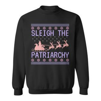 Sleigh The Patriarchy Feminist Ugly Christmas Sweater Meme Sweatshirt | Mazezy DE
