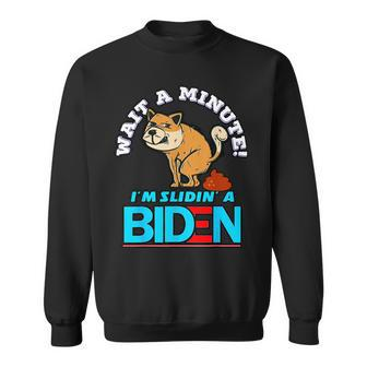 Slidin Biden Funny Dog Trump Political Sarcasm Sweatshirt - Seseable