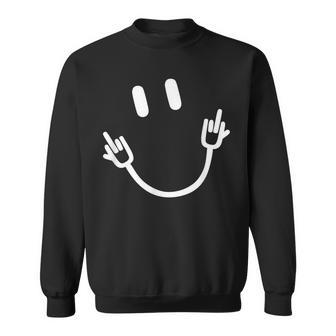 Smile Middle Finger Sweatshirt - Seseable