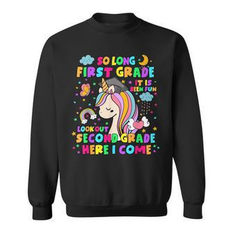 So Long First Grade Second Grade Here I Come Back To School Sweatshirt | Mazezy