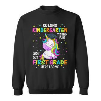 So Long Kindergarten 1St Grade Come Unicorn Graduation Girls Sweatshirt - Seseable