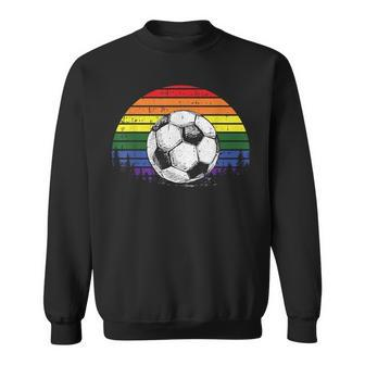 Soccer Ball Lgbt-Q Gay Pride Flag Sport Fan Player Ally Sweatshirt | Mazezy