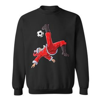 Soccer Christmas Santa Bicycle Kick Xmas Boys Ball Sport Sweatshirt | Seseable UK