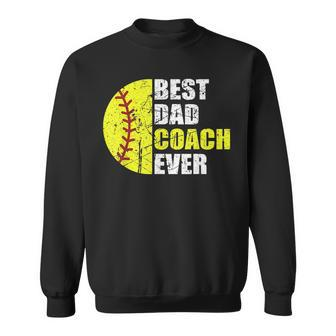 Softball Best Dad Coach Ever Retro Father Softball Coach Dad Sweatshirt | Mazezy