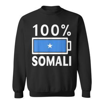 Somalia Flag 100 Somali Battery Power Sweatshirt | Mazezy