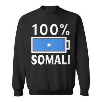 Somalia Flag 100 Somali Battery Power Sweatshirt | Mazezy
