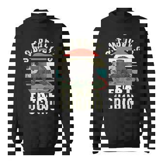 Somebodys Feral Cugino Italian Cousin Retro Feral Cat Sweatshirt | Mazezy