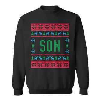 Son Ugly Christmas Sweater Pjs Matching Family Pajamas Sweatshirt - Monsterry UK