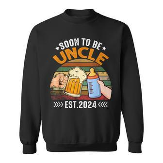 Soon To Be Uncle Again 2024 Pregnancy Announcement Dad Sweatshirt - Seseable