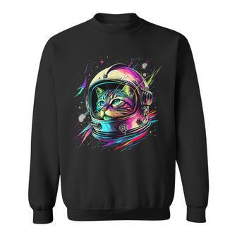 Space Astronaut Cat Space Cat Sweatshirt - Monsterry