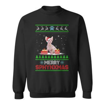 Sphynx Cat Lover Christmas Ugly Xmas Sweater Sphynx Sweatshirt | Mazezy