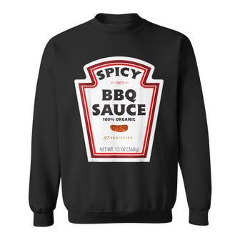 Spicy Bbq Sauce Bottle Label Group Halloween Costume Sweatshirt | Seseable CA