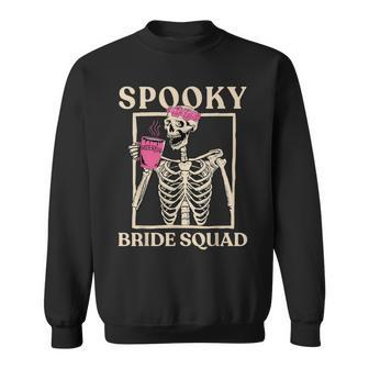 Spooky Bride Squad Skeleton Halloween Bachelorette Party Sweatshirt - Thegiftio UK