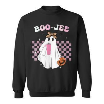 Spooky Season Cute Ghost Halloween Costume Boujee Boo-Jee Sweatshirt | Mazezy