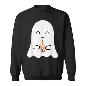 Spooky Season Cute Little Ghost Boba Tea Halloween Costume Sweatshirt - Thegiftio UK